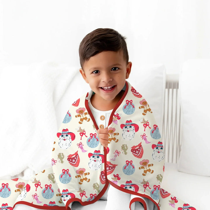 Lovely Western Christmas Girl Toddler Blanket , Lovely Western Christmas Girl Toddler Blanket - Default Title