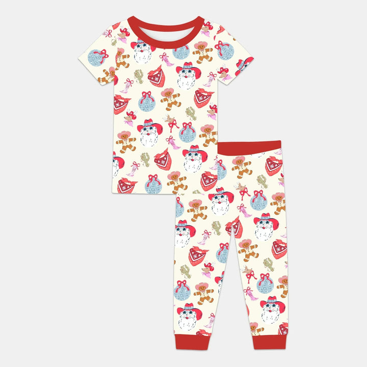 Lovely Western Christmas Girl Two Piece Short Sleeve Pajama Set , Lovely Western Christmas Girl Two Piece Short Sleeve Pajama Set - 12-18M