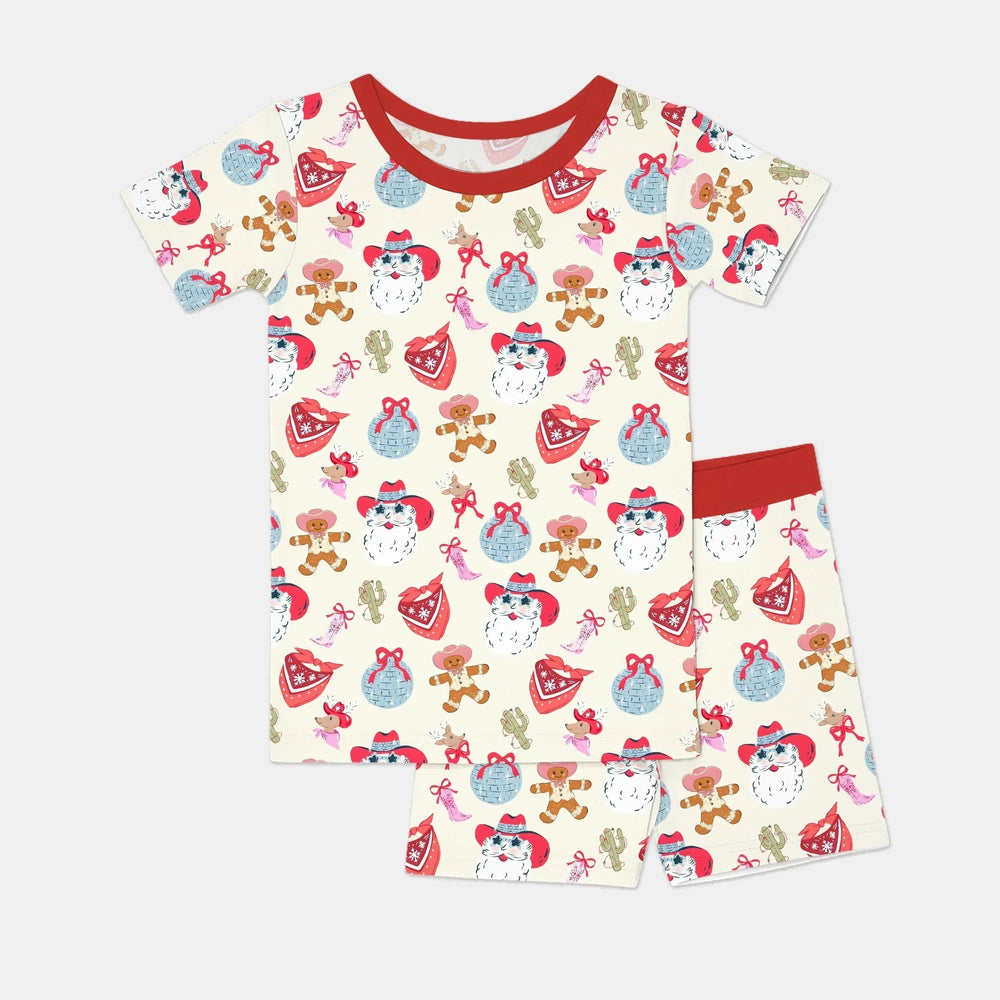 Lovely Western Christmas Girl Two Piece Short Sleeve Shorts Pajama Set , Lovely Western Christmas Girl Two Piece Short Sleeve Shorts Pajama Set - 12-18M