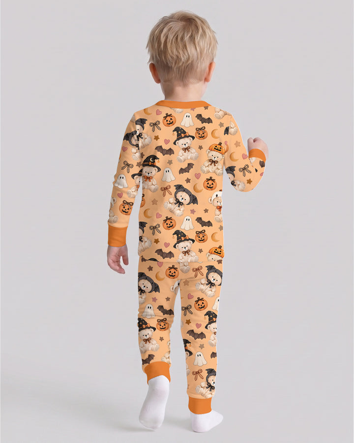 Cozy Coquette Teddy Bear Halloween Bamboo Two Piece Long Sleeve Pajama Set