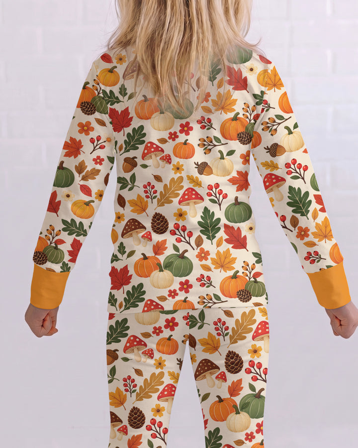 Cozy Forest Fall Bamboo Two Piece Long Sleeve Pajama Set