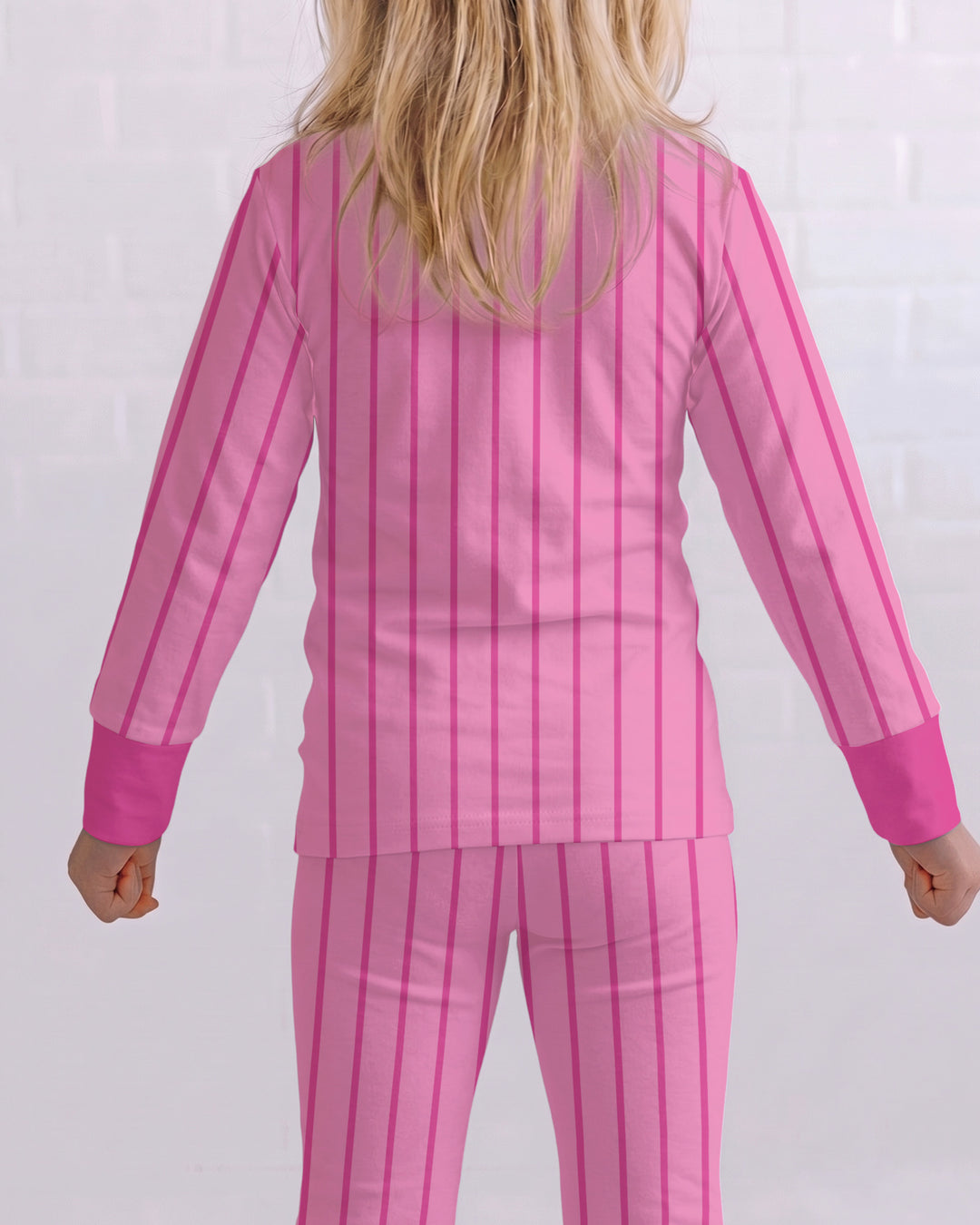 Personalized Retro Stripe Dinosaur T-Rex Bamboo Two Piece Long Sleeve Pajama Set
