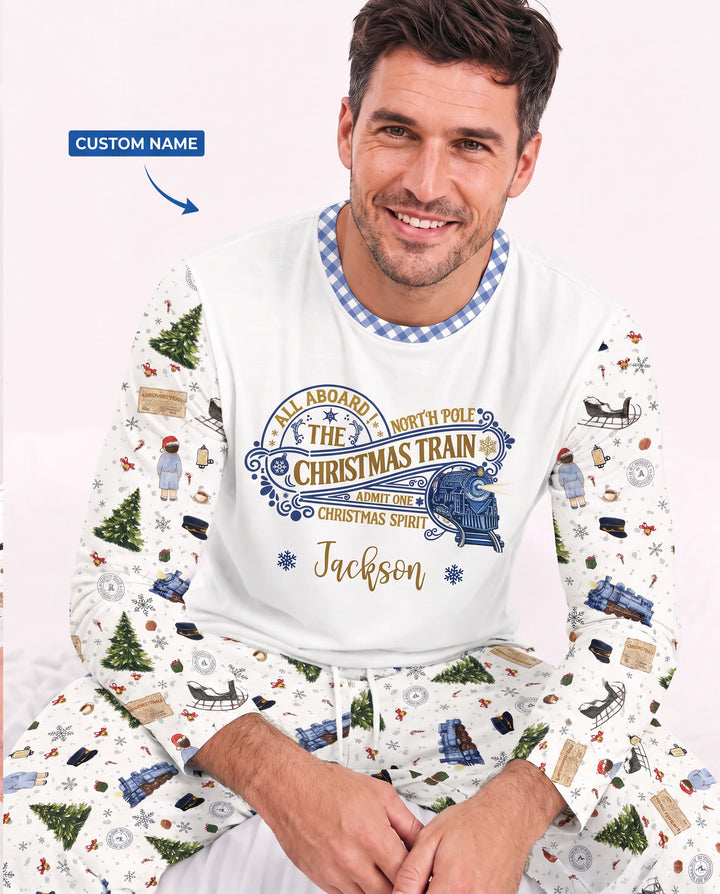Custom Name North Pole Adventure Bamboo Men's Pajama Set