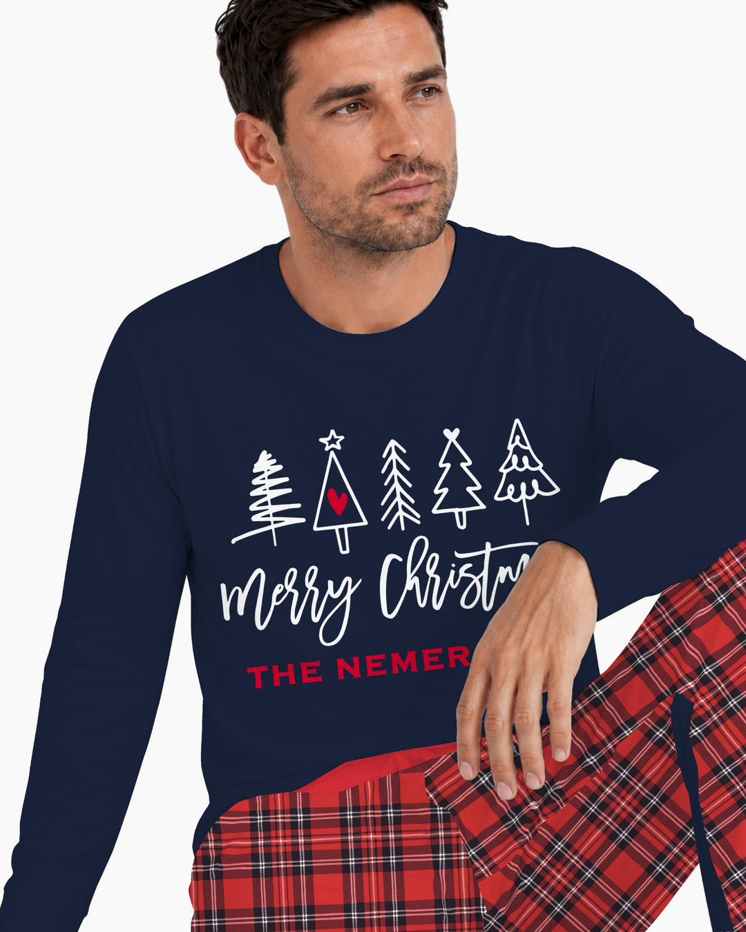 Custom Christmas Tree Bamboo Men's Pajama Set