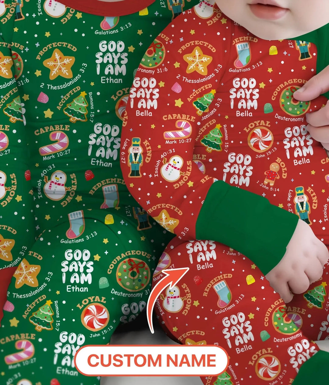 Merry Christmas God Says I Am Custom Name Convertible Zippy , Merry Christmas God Says I Am Custom Name Convertible Zippy - 0-3M
