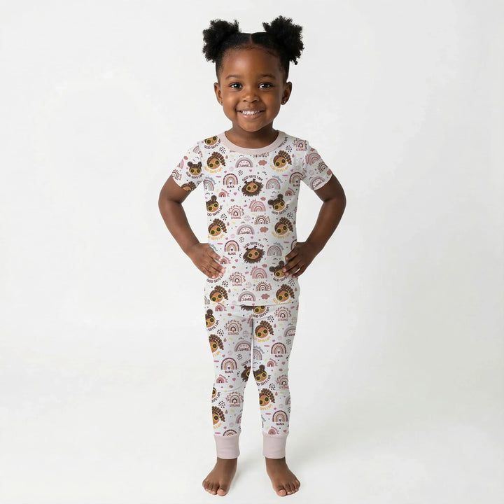 Zweiteiliges, kurzärmliges Pyjama-Set mit Marienkäfern
