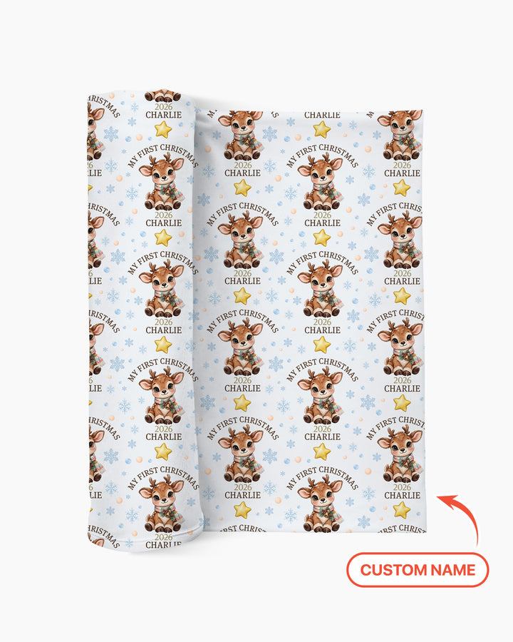 Baby Reindeer Gift swaddle blanket