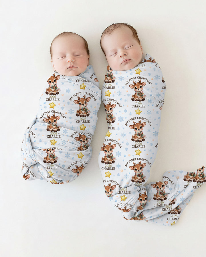 Baby Reindeer Gift swaddle blanket