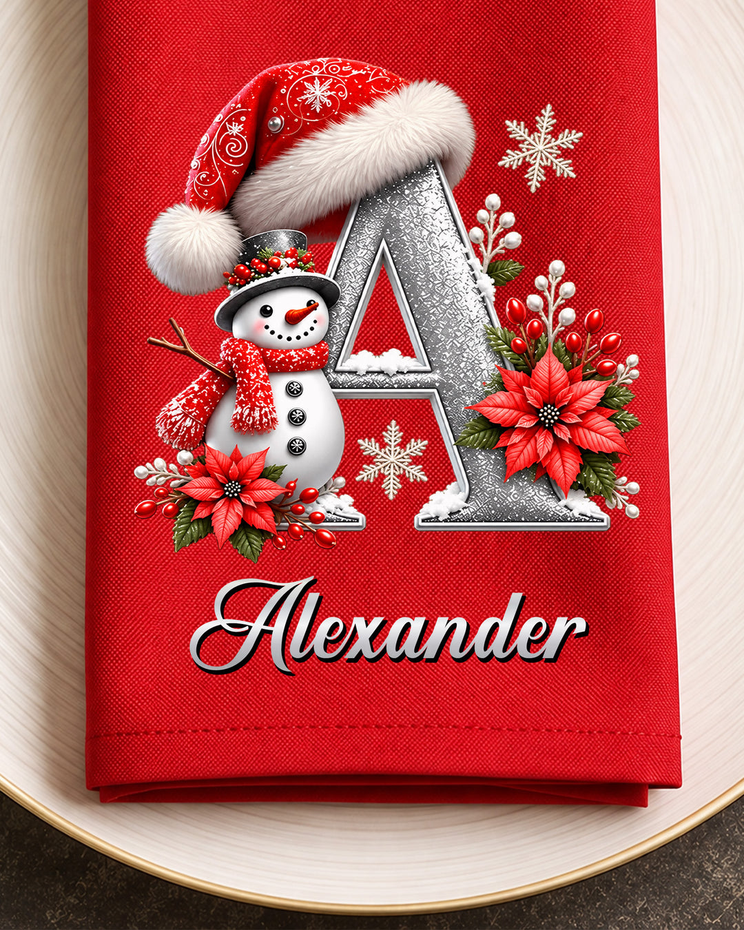 Snowman Cotton Napkin