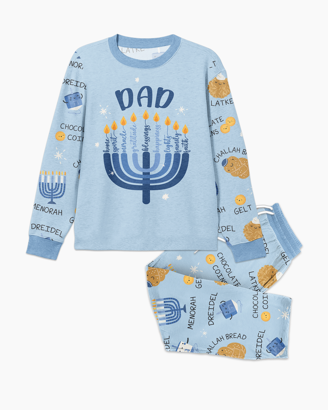 Hanukkah Family Matching  Bamboo Men's Pajama Set