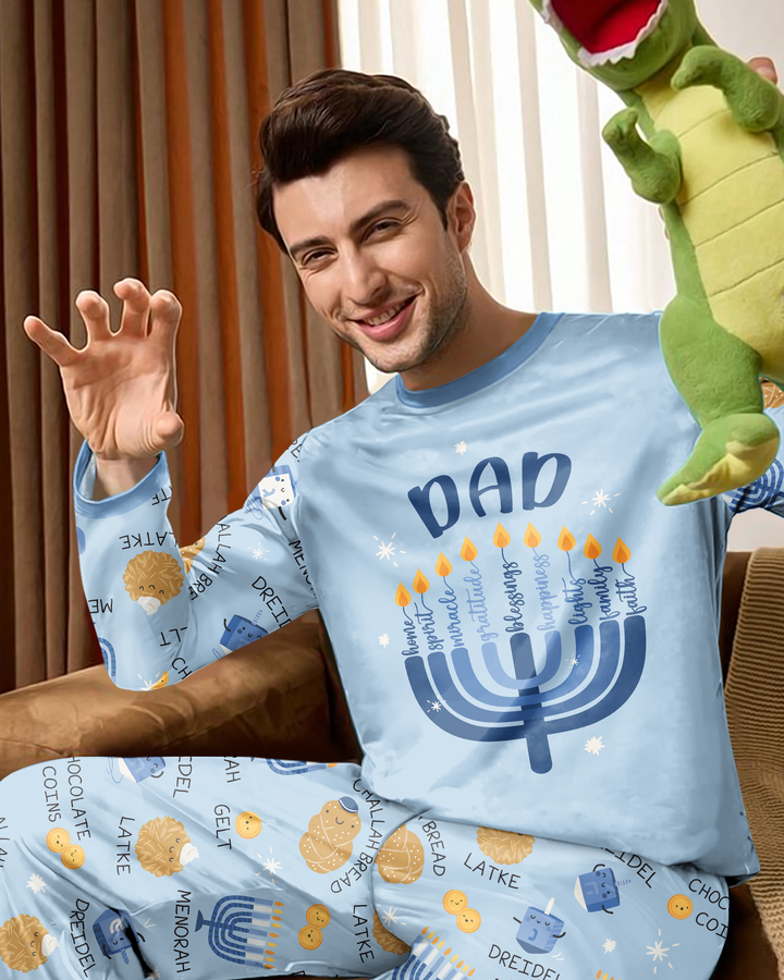 Hanukkah Family Matching  Bamboo Men's Pajama Set