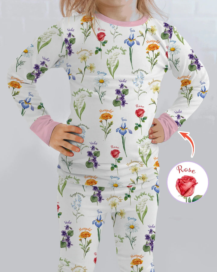 Zweiteiliges Langarm-Pyjama-Set mit Sommerfrüchten