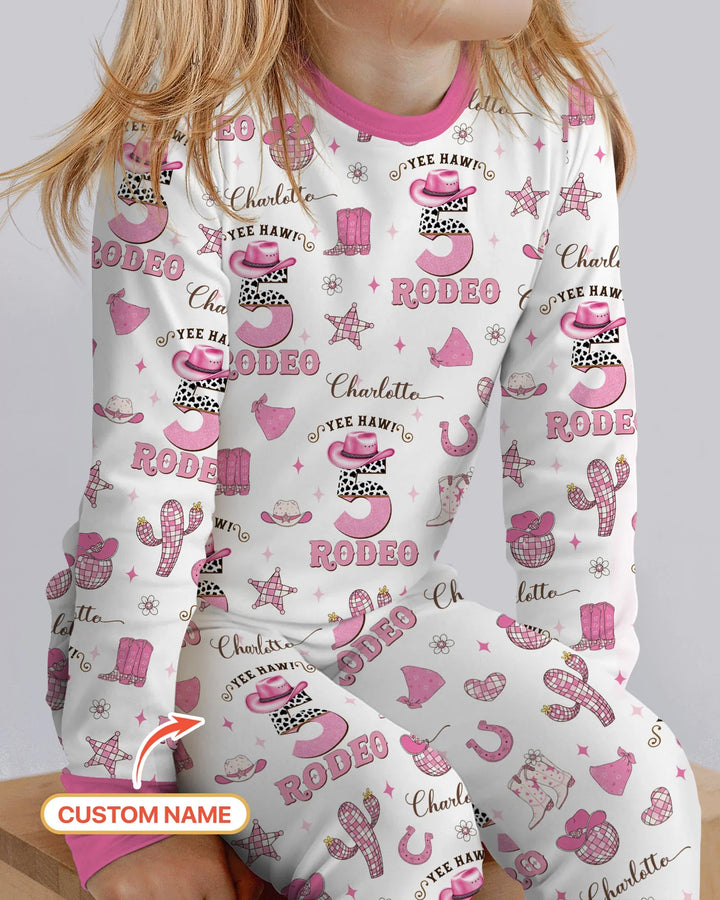 Personalized Birthday Rodeo Bamboo Two Piece Long Sleeve Pajama Set