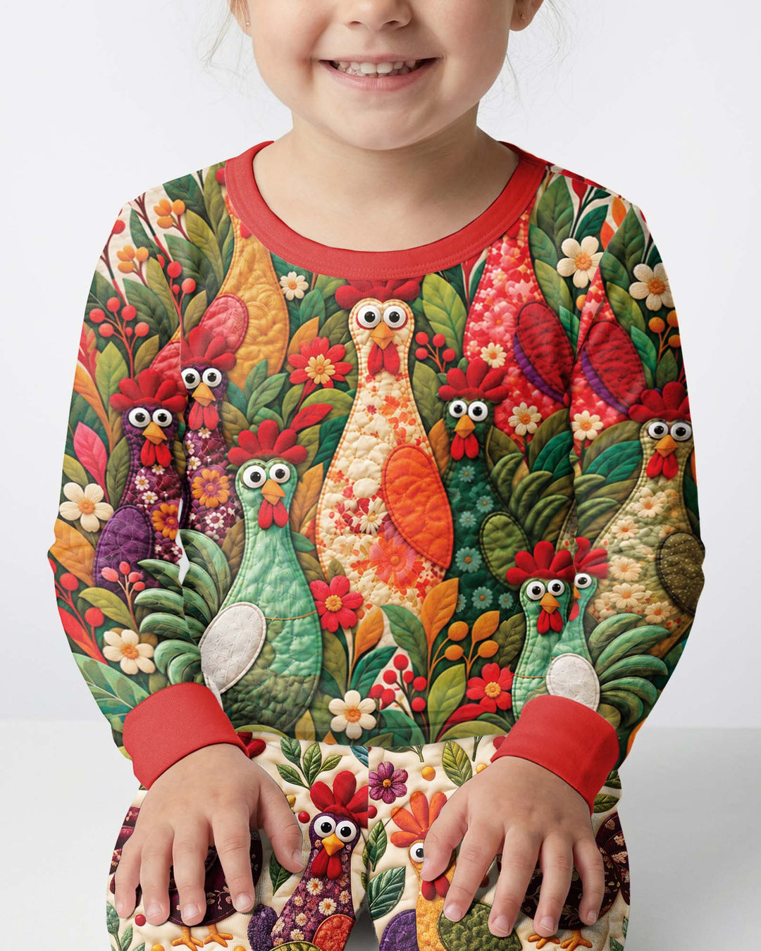 Funny Chicken Bamboo Two Piece Long Sleeve Pajama Set