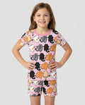 Funny Cat Butts Club Family Matching Bamboo Two Piece Short Sleeve Shorts Pajama Set