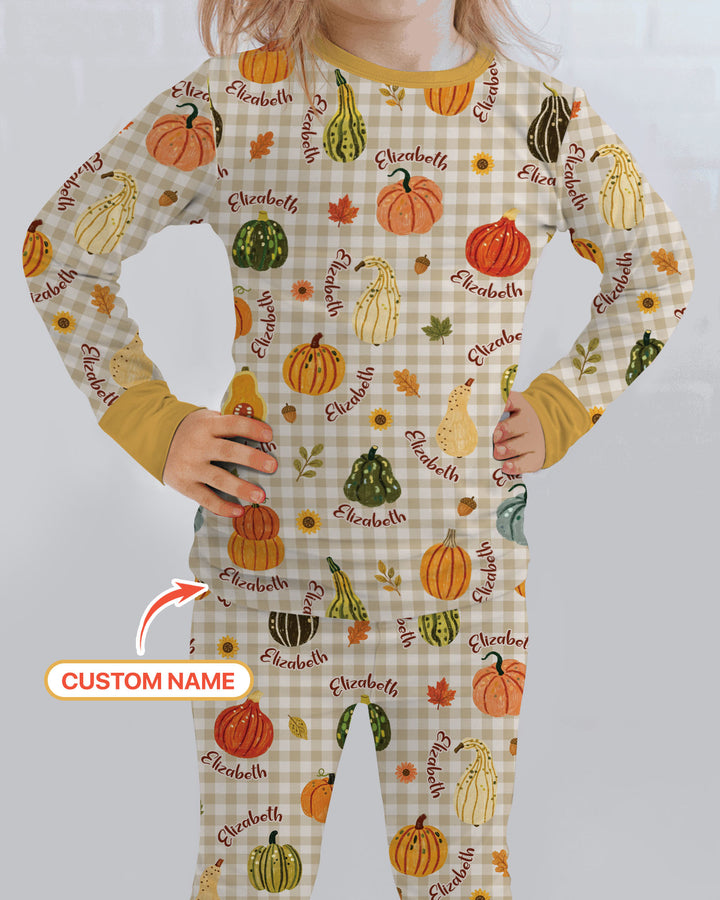 Zweiteiliges Langarm-Pyjama-Set mit Sommerfrüchten