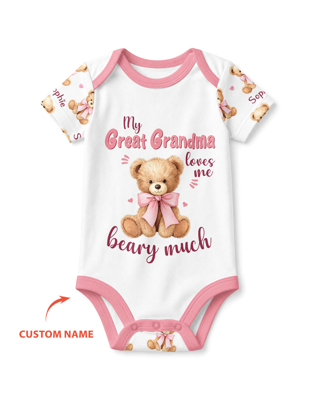 Grandma/... Loves Me Beary Much Personalized Bamboo Bodysuit