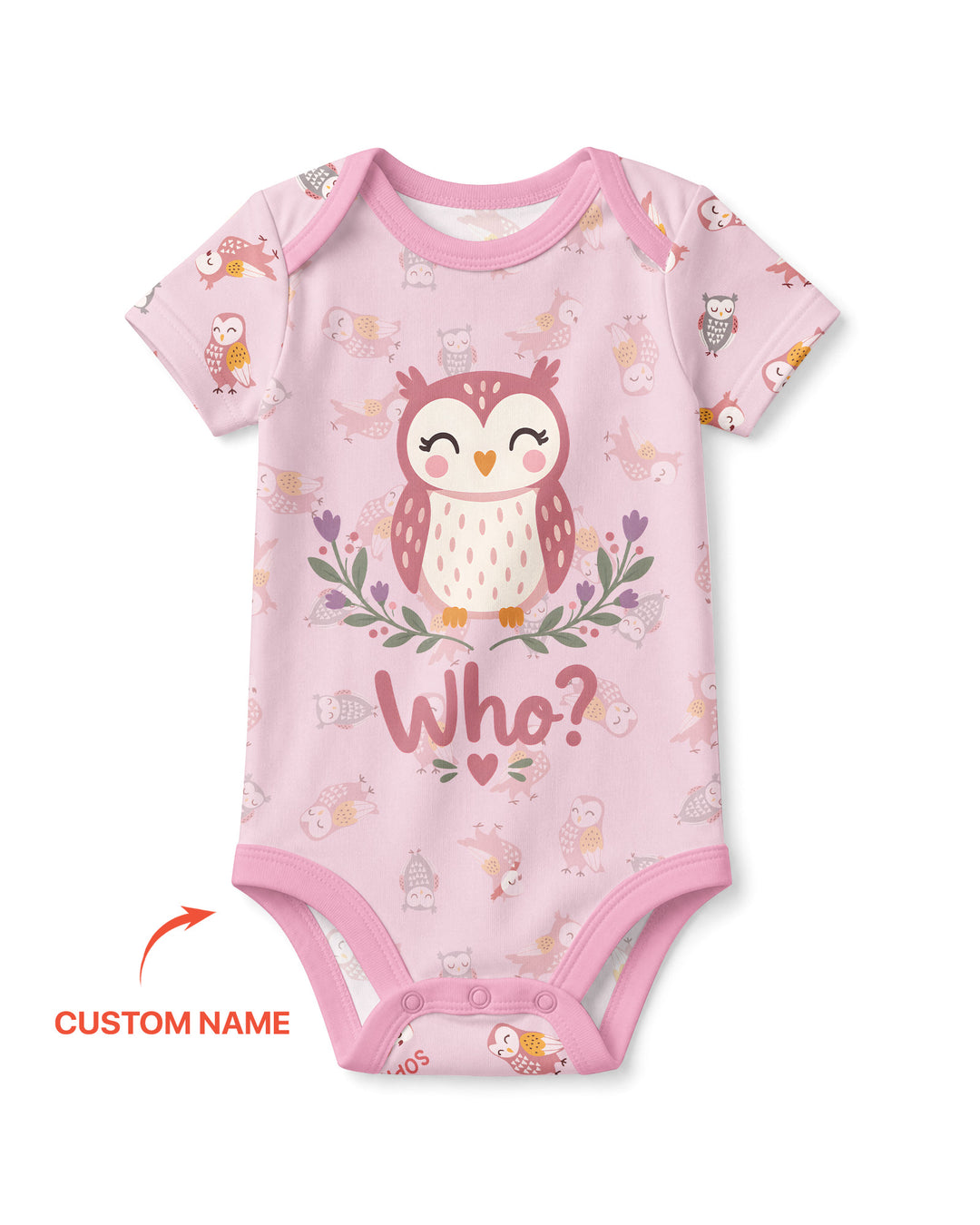 Custom Name Twin Owl Who's Who Bamboo Bodysuit