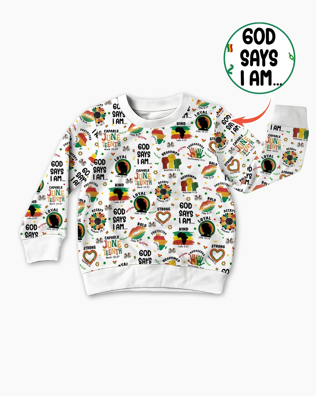 God Says I Am Juneteenth Bamboo Crewneck Sweatshirt