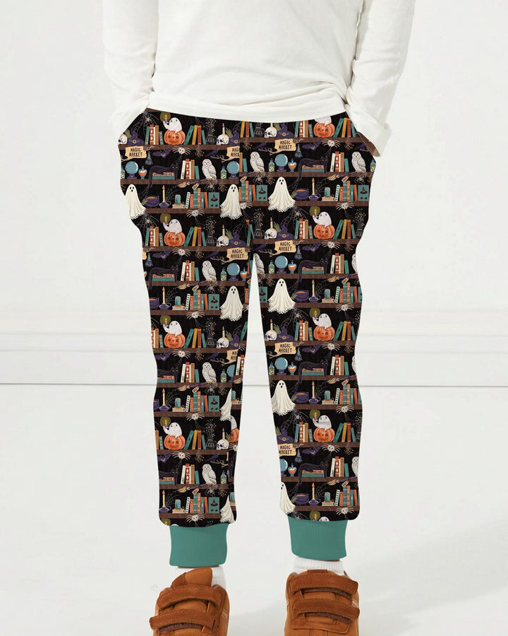 Cute Ghost Witchy Halloween Magic Library Bamboo Jogger