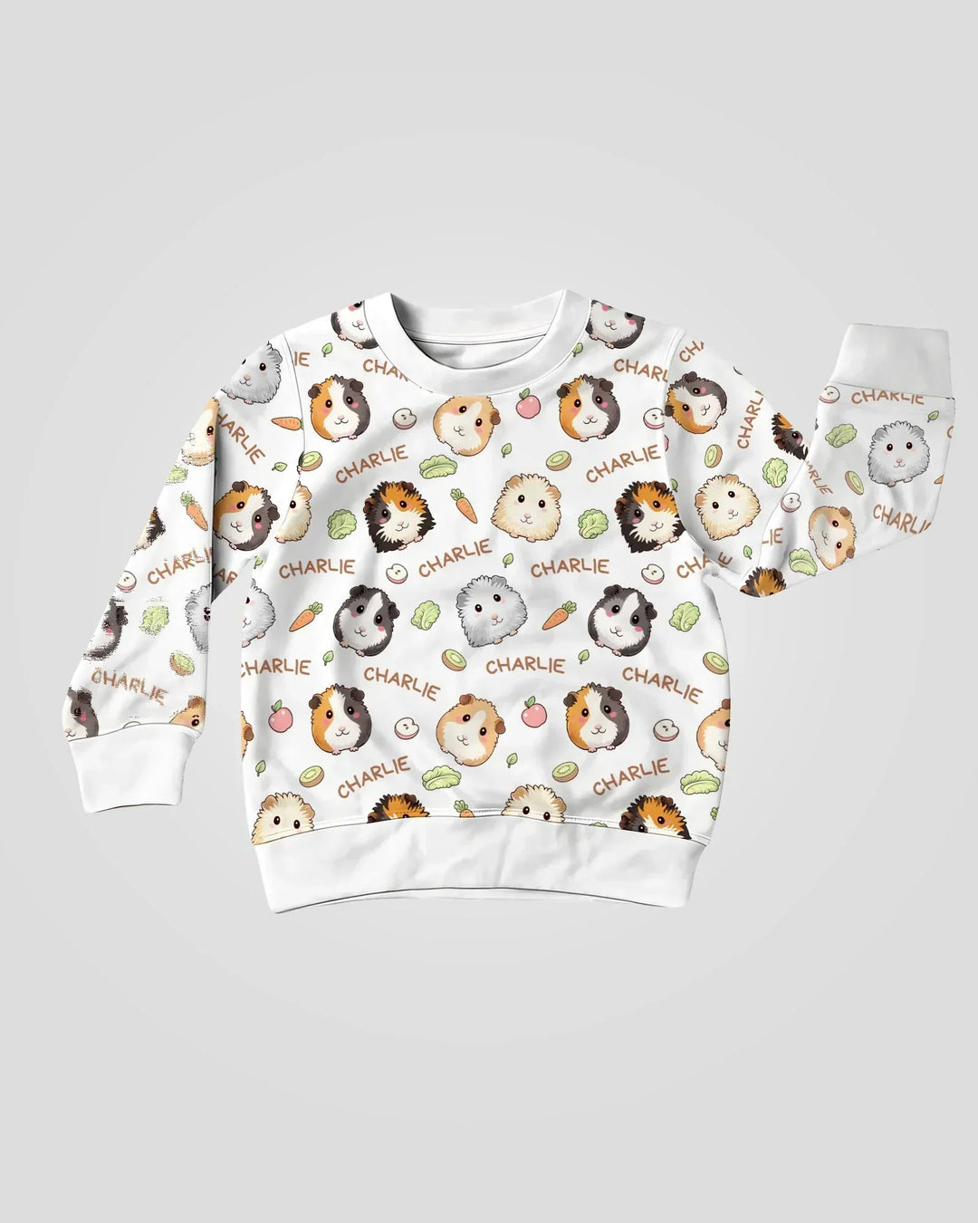 Personalisiertes süßes Meerschweinchen Bambus Rundhals-Sweatshirt