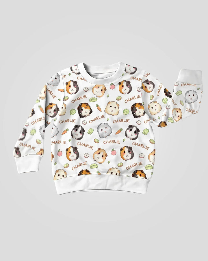 Personalisiertes süßes Meerschweinchen Bambus Rundhals-Sweatshirt