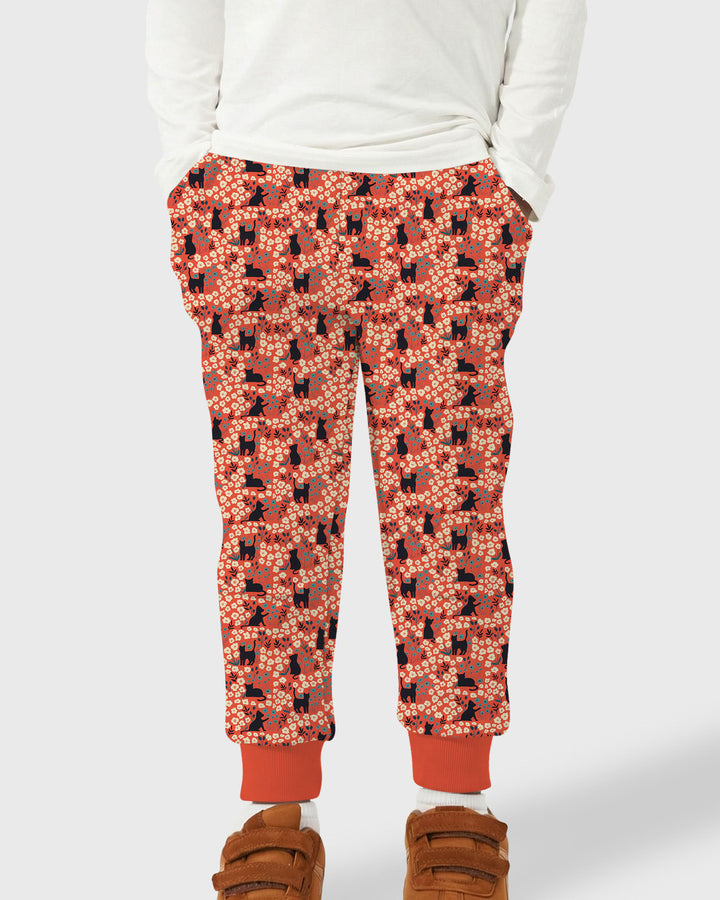 Black Cat Ditsy Bamboo Jogger