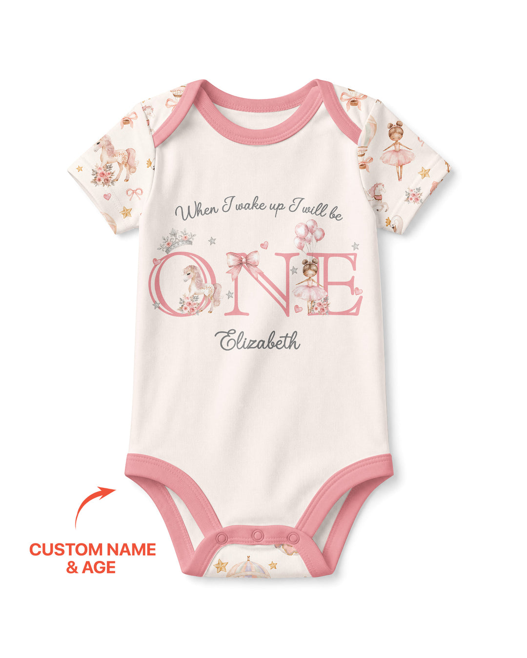Custom Name When I Wake Up Girly Birthday Bamboo Bodysuit