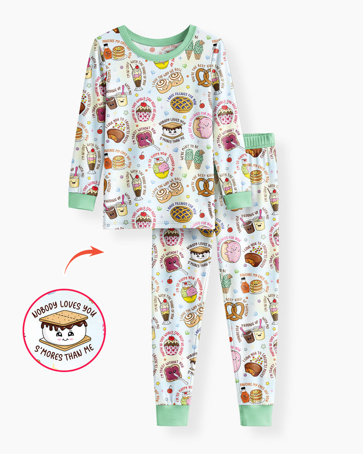 Sweet Love Puns Bamboo Two Piece Long Sleeve Pajama Set