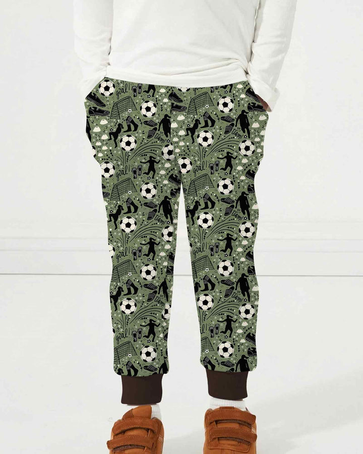 Sage Green Soccer Dreams Bamboo Jogger