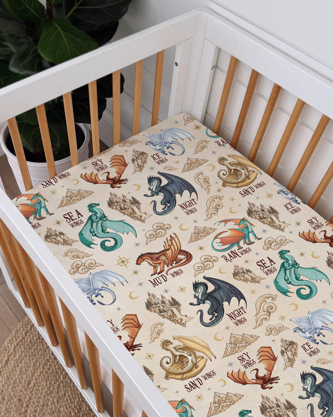 Elemental Dragons Bamboo Fitted Crib Sheet