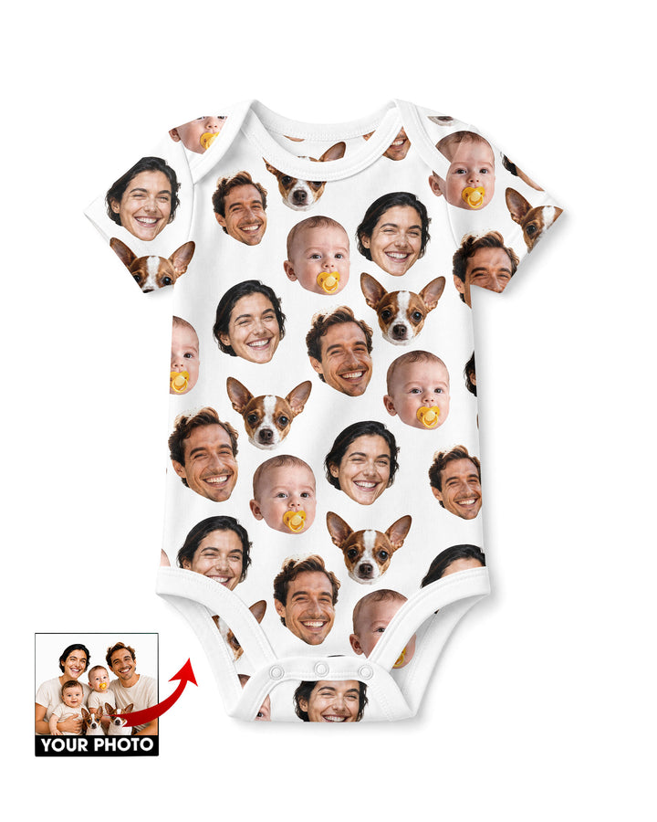 Personalized Face Baby Bodysuit, Families Faces Newborn Bodysuit