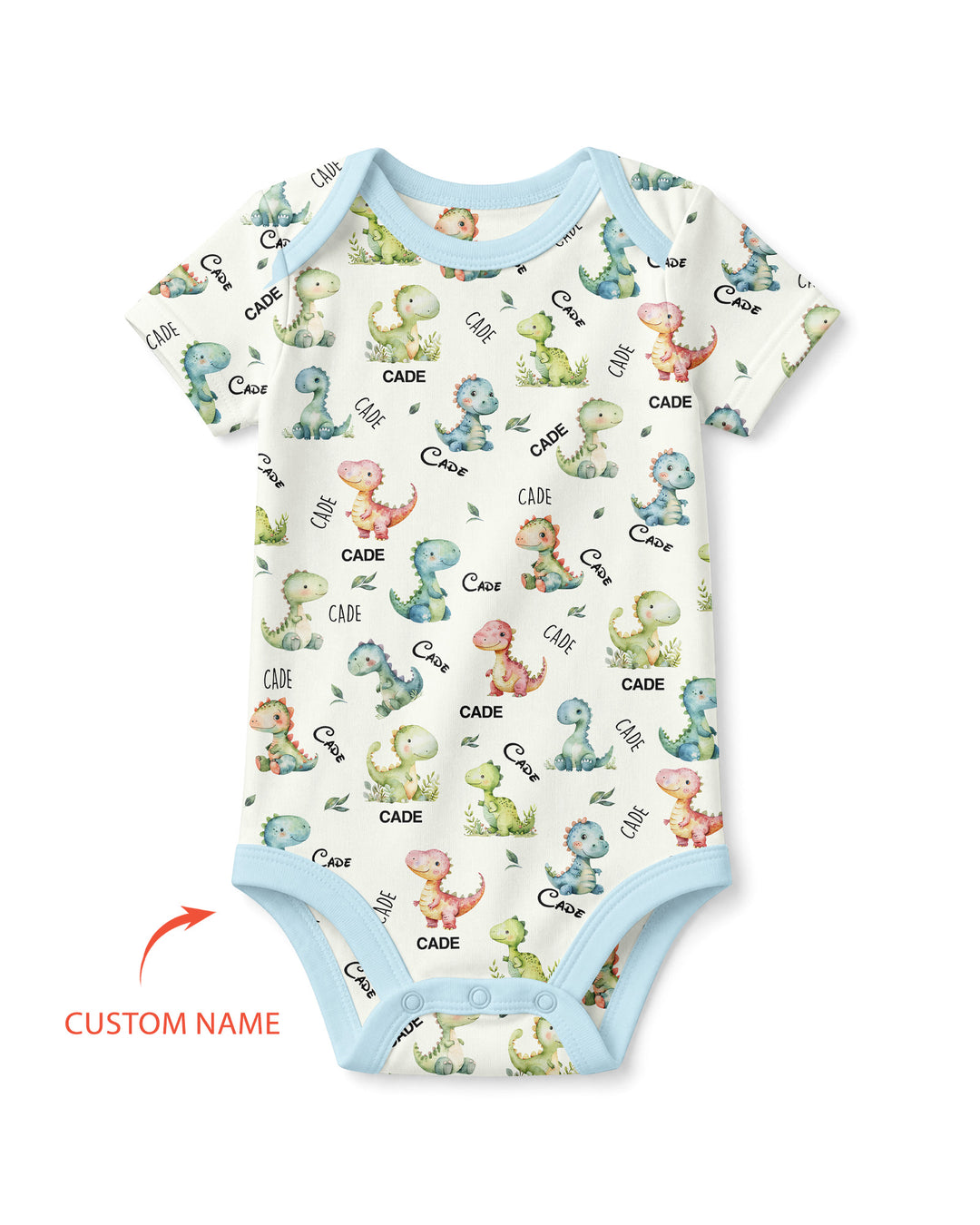 Dinosaur Custom Name Bamboo Bodysuit
