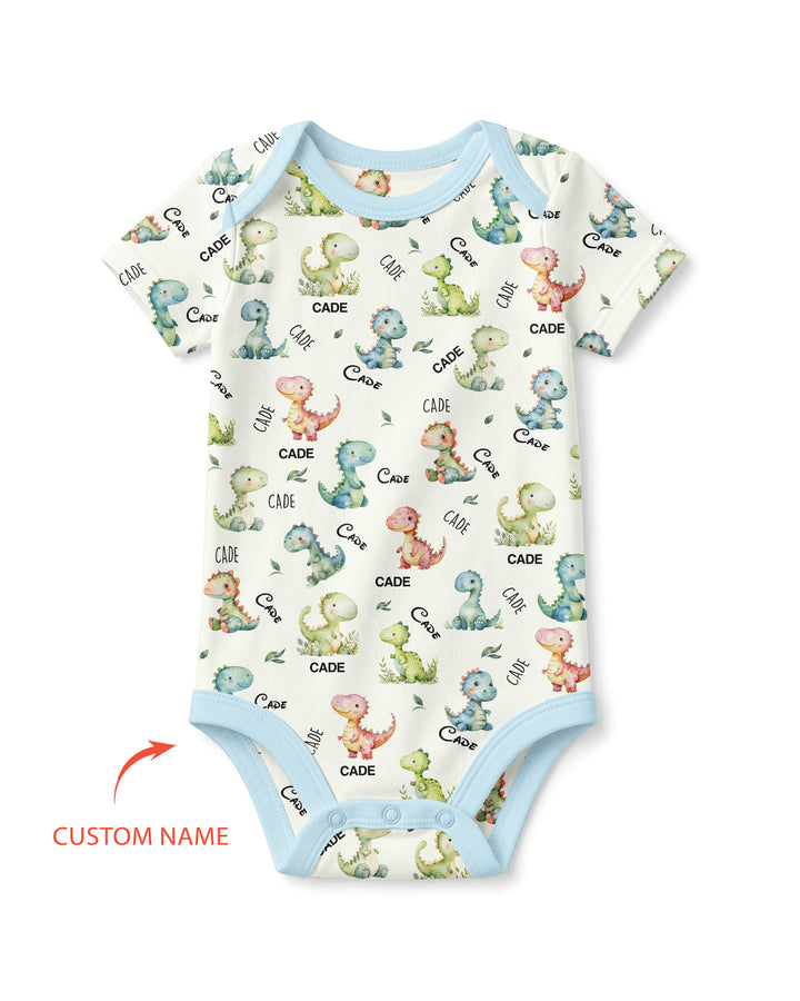 Dinosaur Custom Name Bamboo Bodysuit
