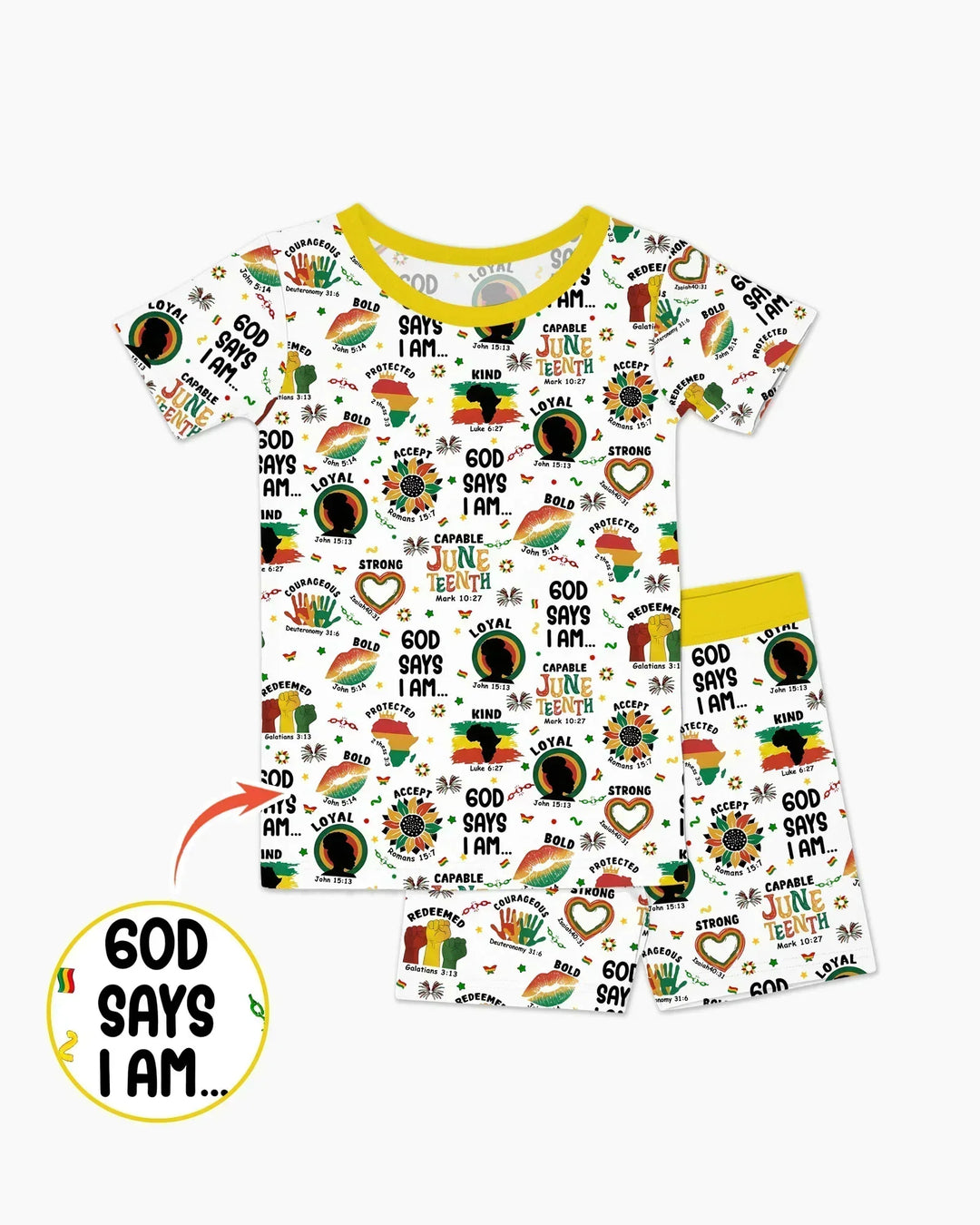Template Zweiteiliges Pyjama-Set mit kurzen Ärmeln und Shorts