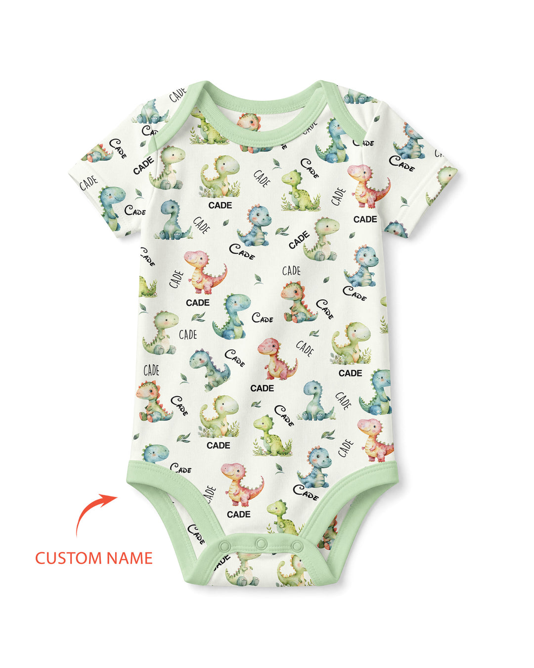 Dinosaur Custom Name Bamboo Bodysuit