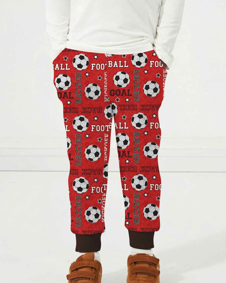 Red Soccer Ball Bamboo Jogger