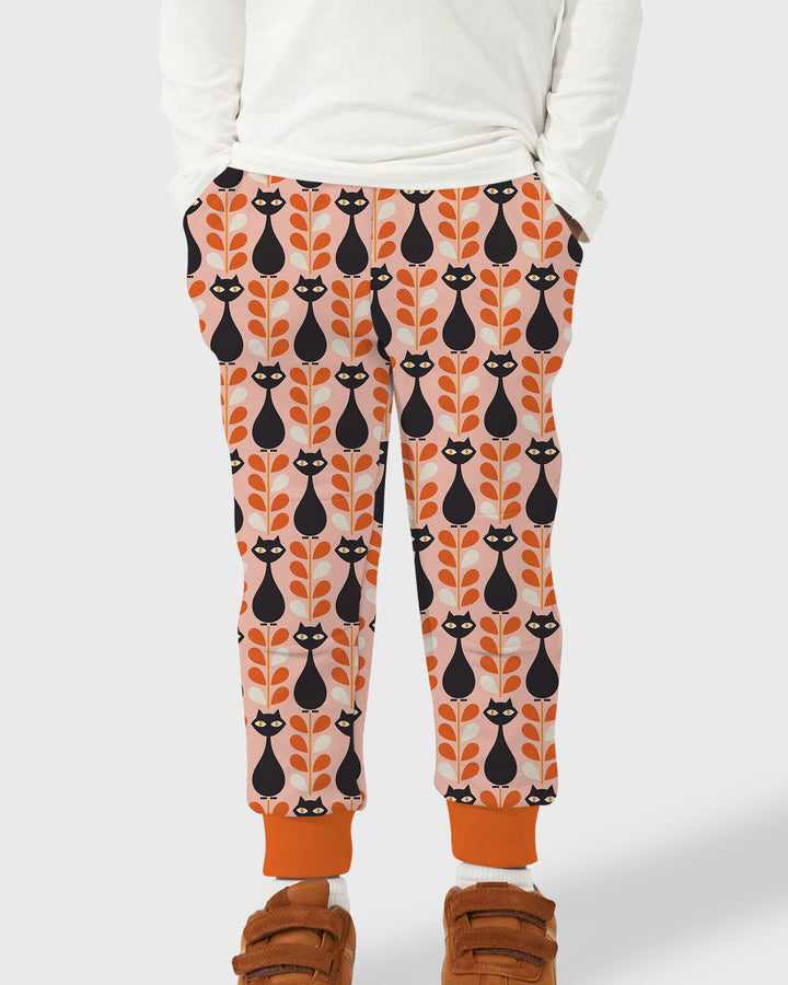 Retro Black Cat Garden Bamboo Jogger
