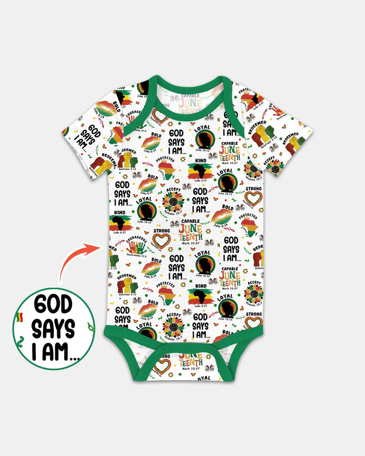 God Says I Am Juneteenth Bamboo Bodysuit