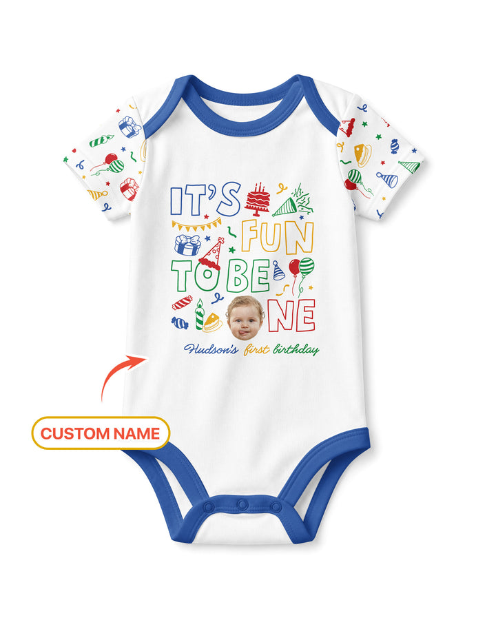 Gerippte Babykleidung mit individuellem Foto - Weich &amp; Skizzenhaft