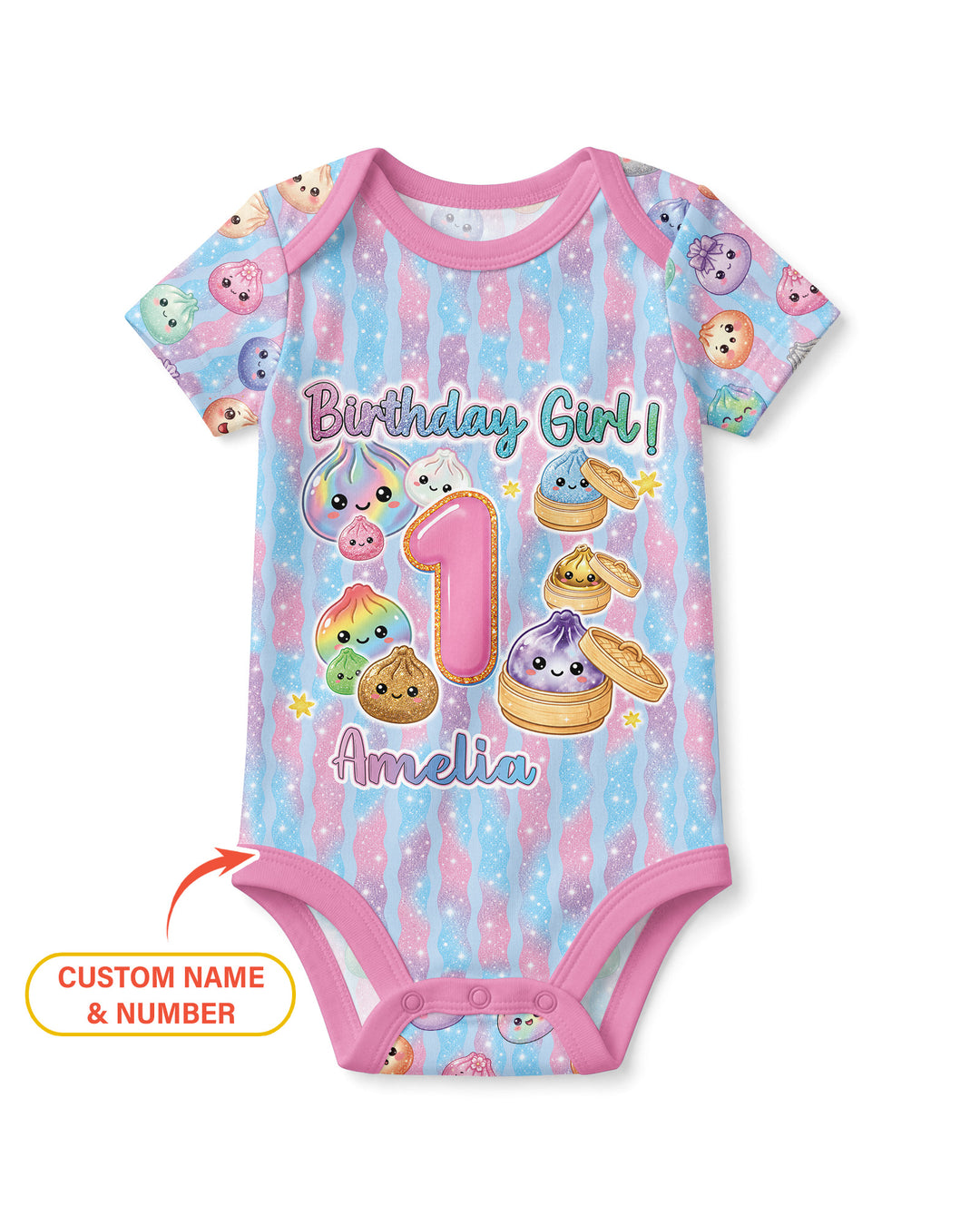 Squishy Birthday Custom Name & Age Bamboo Bodysuit