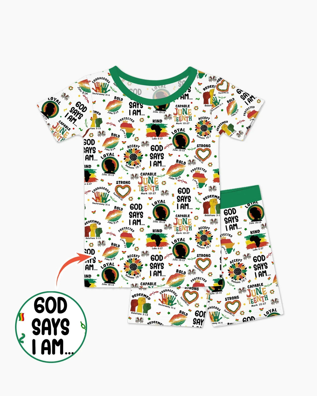 Template Zweiteiliges Pyjama-Set mit kurzen Ärmeln und Shorts