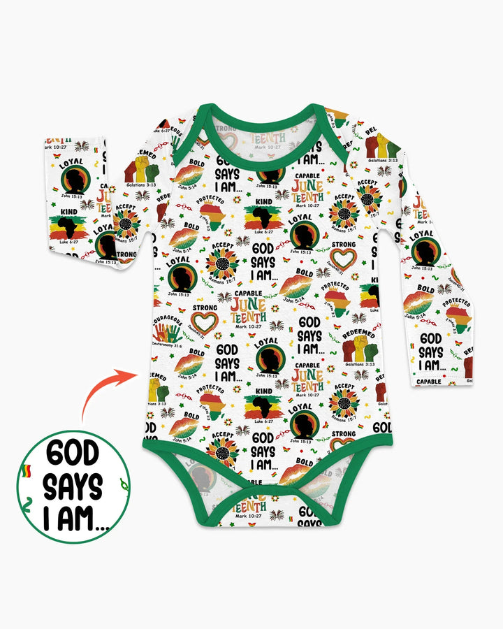 God Says I Am Juneteenth Bamboo Bodysuit