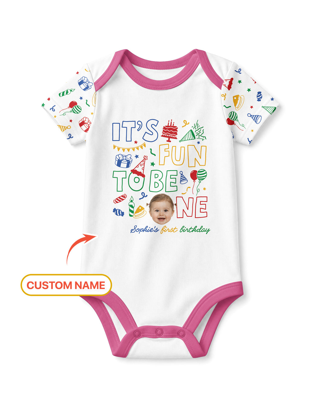 Gerippte Babykleidung mit individuellem Foto - Weich &amp; Skizzenhaft