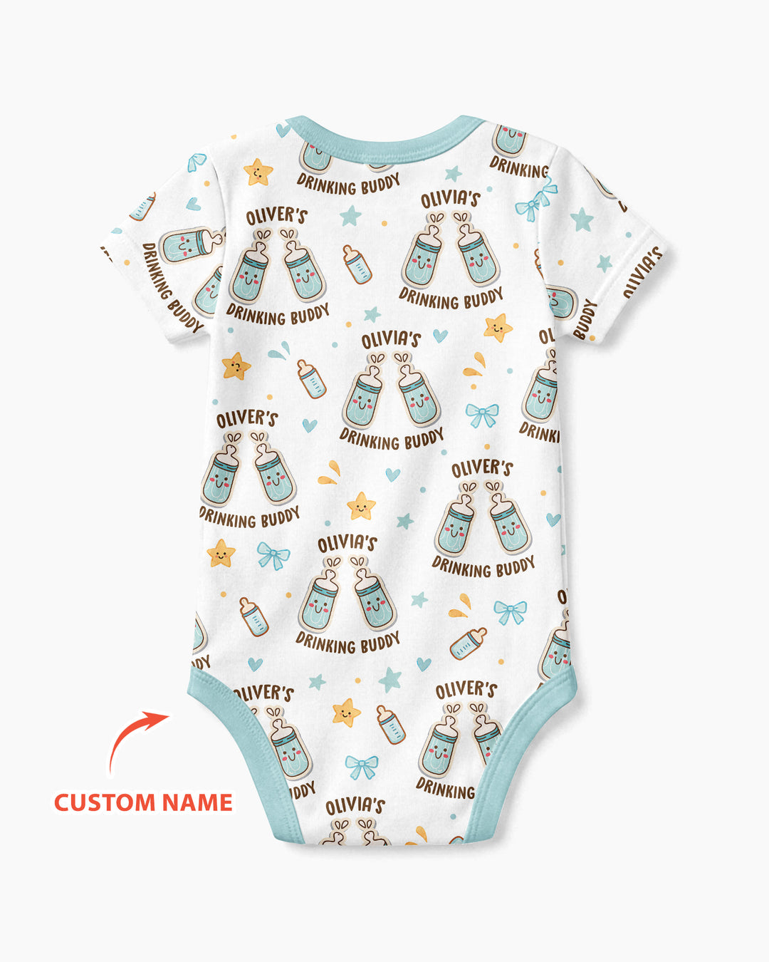 Custom Name Twin Drinking Buddies Bamboo Bodysuit