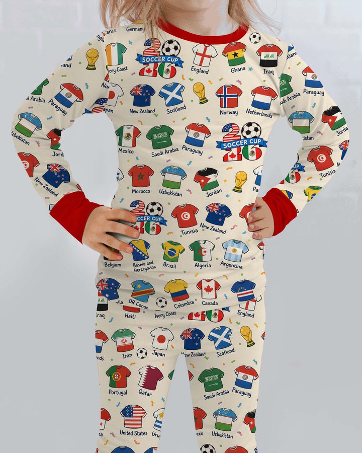 Zweiteiliges Langarm-Pyjama-Set mit Sommerfrüchten
