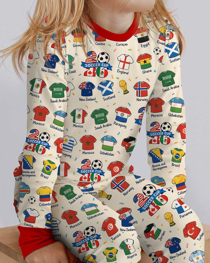 Zweiteiliges Langarm-Pyjama-Set mit Sommerfrüchten