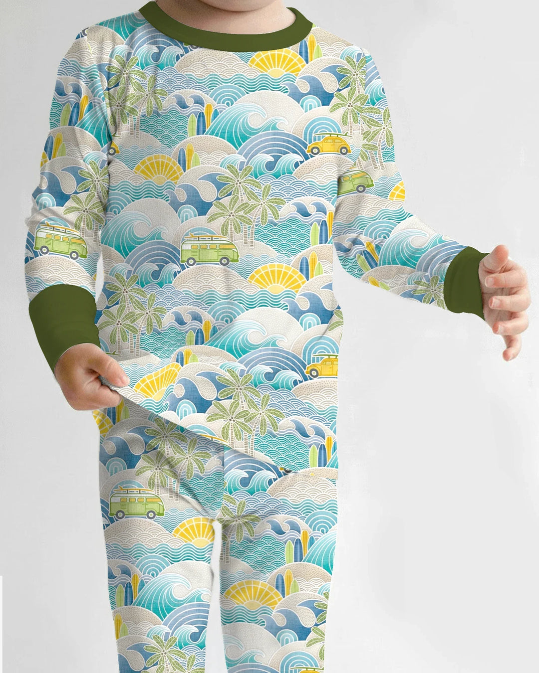 Zweiteiliges Langarm-Pyjama-Set mit Sommerfrüchten