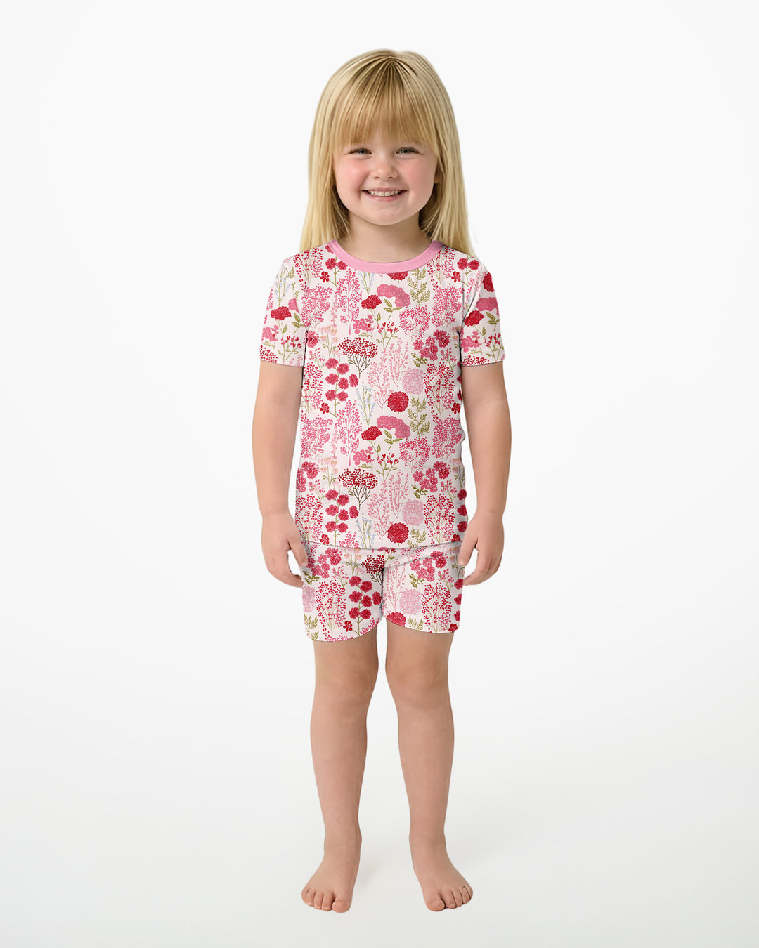 Blushing Wildflowers Bamboo Two Piece Short Sleeve Shorts Pajama Set