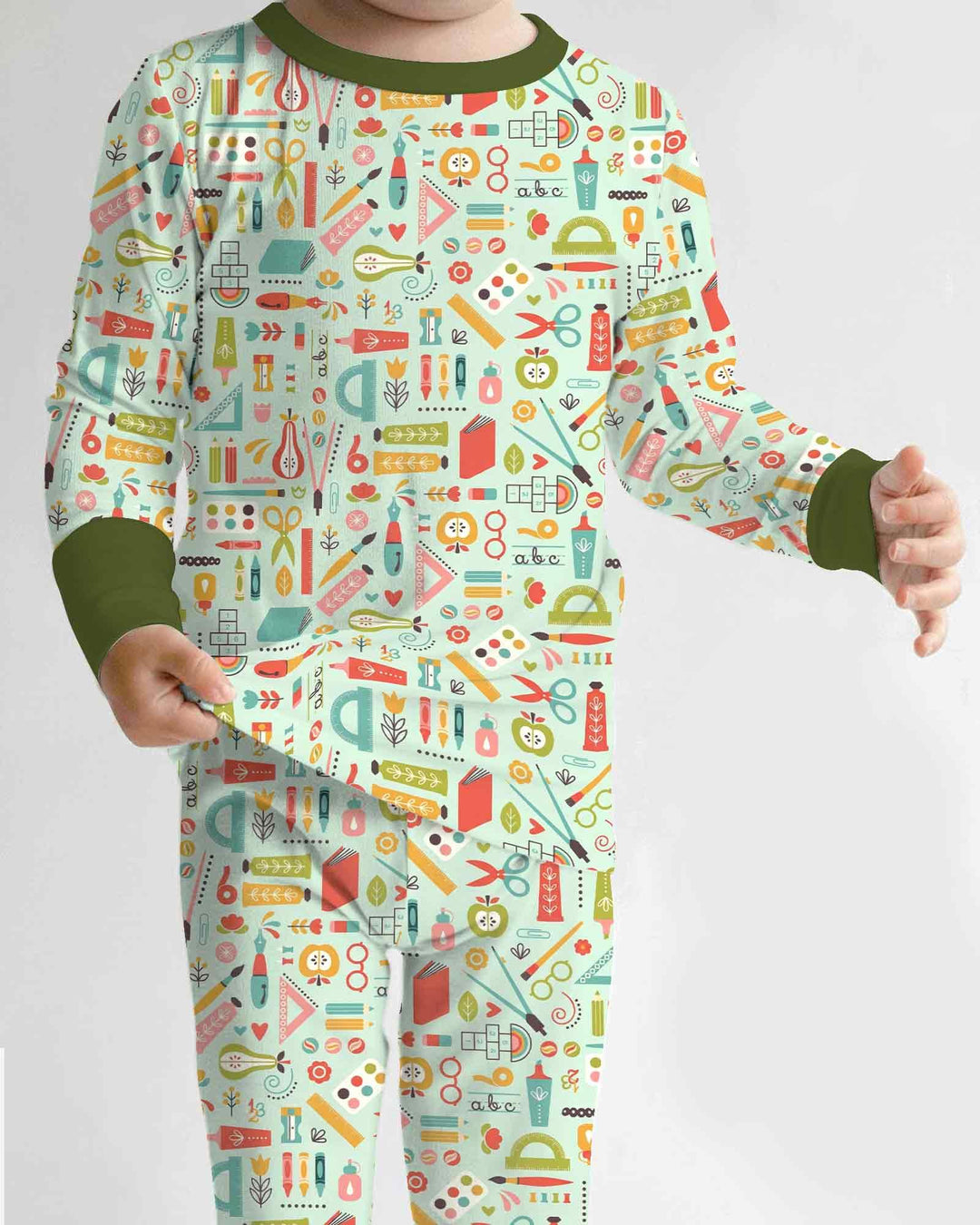 Zweiteiliges Langarm-Pyjama-Set mit Sommerfrüchten